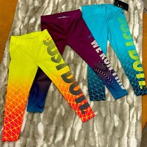 Lot of Girls Nike DRI-FIT 5 Leggings 3 Long Sleeve Shirts